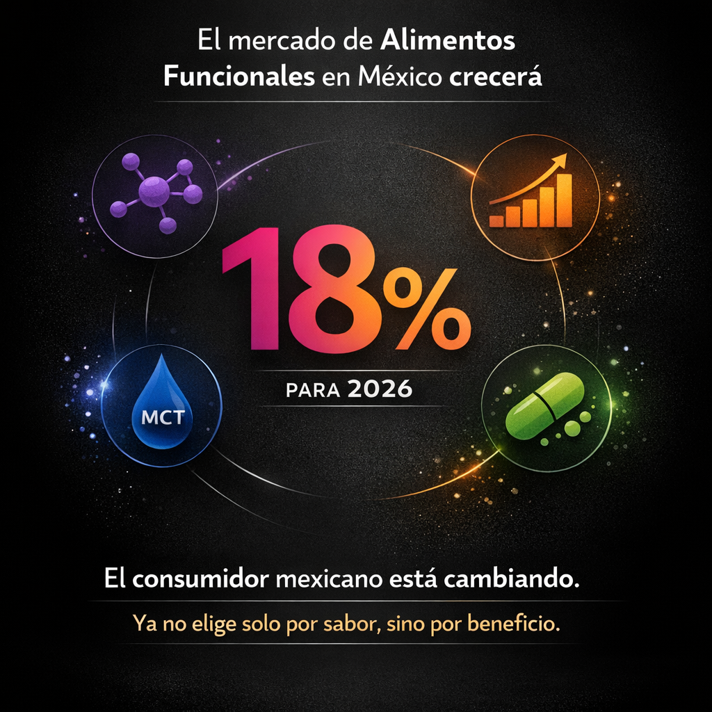 El mercado de alimentos funcionales en México crecerá 18% en 2026