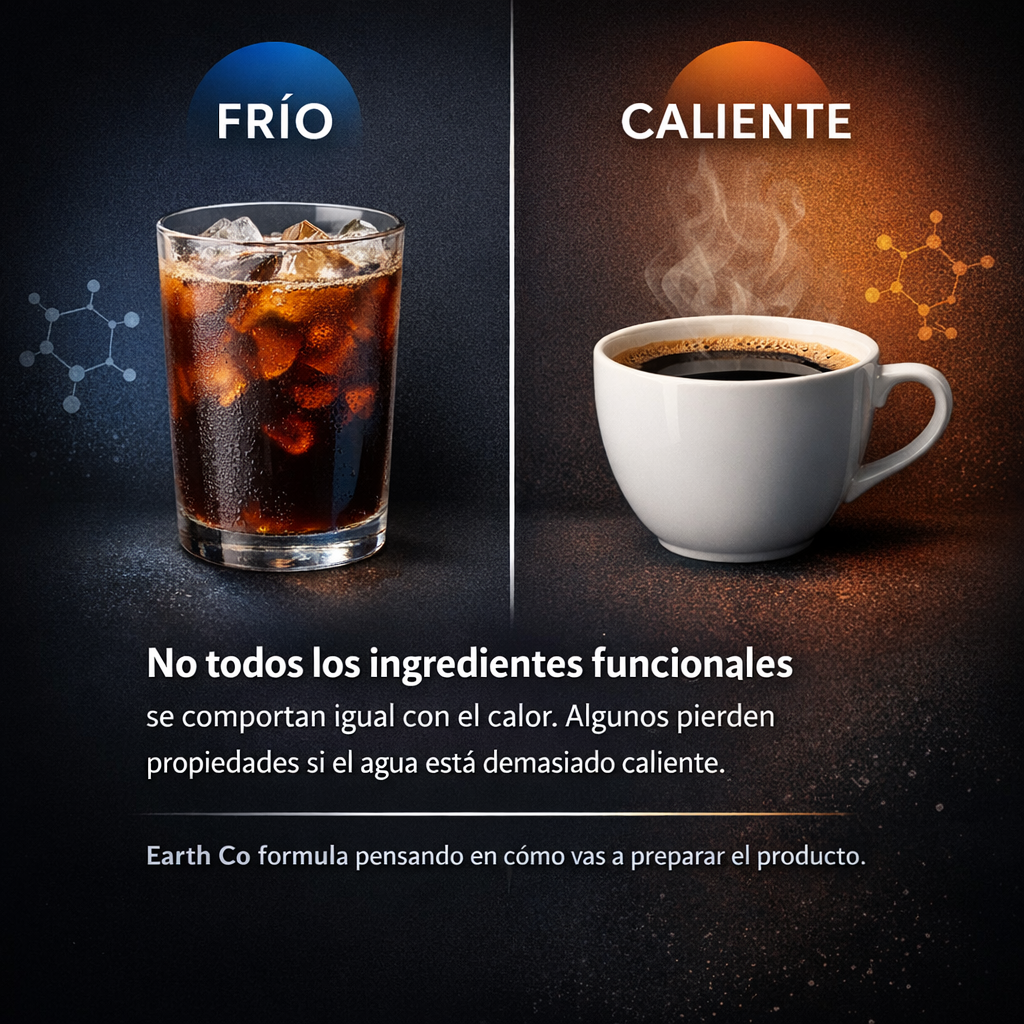 Café funcional frío vs caliente: cómo preparar cada línea de Earth Co según tu hábito