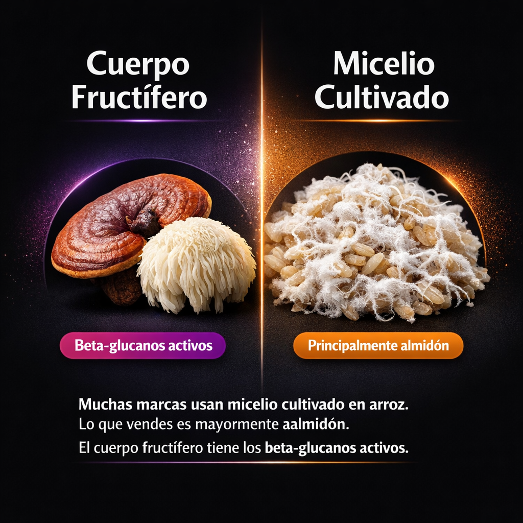 Cuerpo fructífero vs micelio: la diferencia técnica que define la calidad