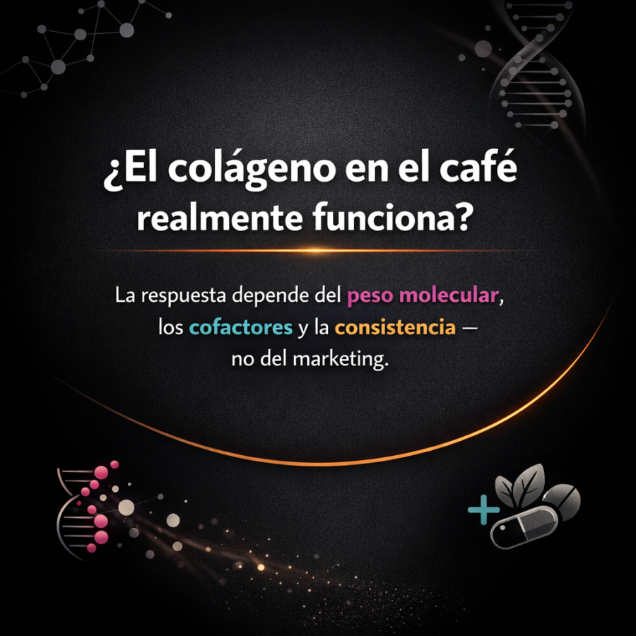 Colágeno en café: guía completa de biodisponibilidad, dosis y cofactores esenciales